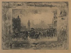Westminster Bridge Westminster Tower 1884 Felix Hilaire Buhot Westminster Bridge Westminster Tower 1884 Felix Hilaire Buhot