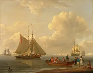 A Wherry Taking Passengers out to Two Anchored Packets Print