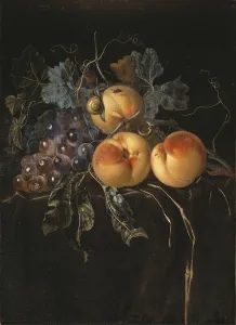 Willem van Aelst Life Peaches Grapes painting Willem van Aelst Life Peaches Grapes painting