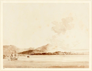 William Daniell (British, 1769 - 1837), A View in India, 1788, brown wash over graphite William Daniell (British, 1769 - 1837), A View in India, 1788, brown wash over graphite