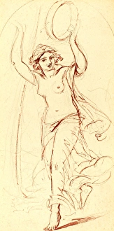 William Edward Frost, British (1810-1877), Dancing Woman with a Tambourine, pen William Edward Frost, British (1810-1877), Dancing Woman with a Tambourine, pen