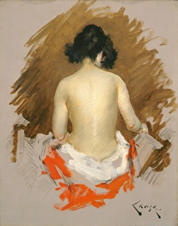 William Merritt Chase, Nude, American, 1849 - 1916, c. 1901, oil on canvas William Merritt Chase, Nude, American, 1849 - 1916, c. 1901, oil on canvas