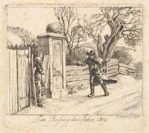 Winter Landscape 1818 Etching second state plate Winter Landscape 1818 Etching second state plate