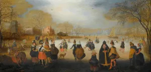 Winter Landscape Skaters Ice entertainment skaters Winter Landscape Skaters Ice entertainment skaters