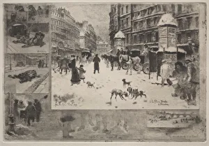 Winter Paris 1879 Felix Hilaire Buhot French Winter Paris 1879 Felix Hilaire Buhot French