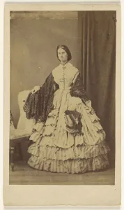 Woman long white dress shawl standing Alexander Anderson Woman long white dress shawl standing Alexander Anderson
