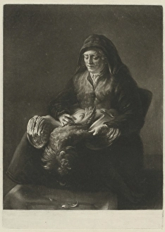 Woman plucking cock Richard Houston 1731 1775 Woman plucking cock Richard Houston 1731 1775