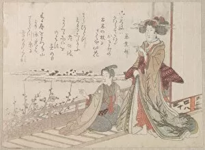 Woman Youth Verandah Edo period 1615-1868 1806