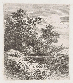 Women on the banks of a river, Johannes Pieter van Wisselingh, 1830 - 1878 Women on the banks of a river, Johannes Pieter van Wisselingh, 1830 - 1878