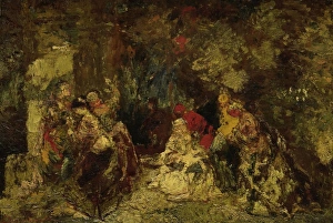 Women in a forest, Adolphe Joseph Thomas Monticelli, 1870 - 1886 Women in a forest, Adolphe Joseph Thomas Monticelli, 1870 - 1886