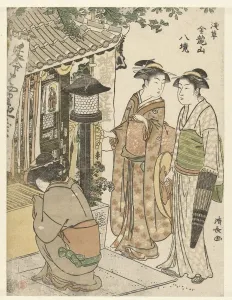 Three women visit Jizo shrine Eight views Kinryuzan Three women visit Jizo shrine Eight views Kinryuzan