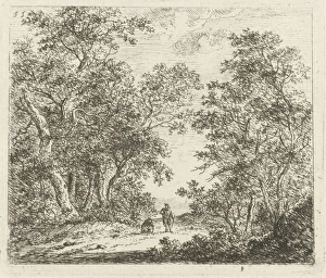 Wooded Landscape with Two Figures, Johannes Janson, 1761 - 1784 Wooded Landscape with Two Figures, Johannes Janson, 1761 - 1784