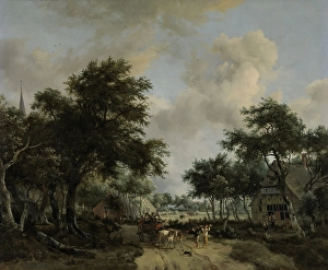 Wooded Landscape Merrymakers Cart Landscape cheerful company Wooded Landscape Merrymakers Cart Landscape cheerful company