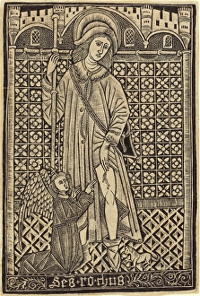 Cologne Gallery: Workshop of Master of the Cologne Arms, Saint Roche, 1480 or after, metalcut