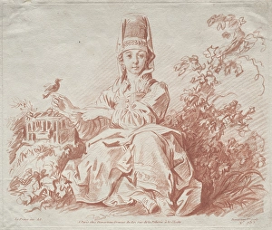Young Girl Holding Bird Gilles Demarteau French Young Girl Holding Bird Gilles Demarteau French