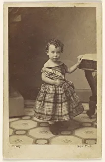 Young girl standing hand table Mathew B Brady Young girl standing hand table Mathew B Brady