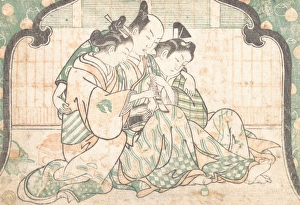 Young Man Seated Two Women Edo period 1615-1868 Young Man Seated Two Women Edo period 1615-1868