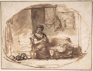 Young Mother 1655-57 Pen brown ink brush wash Young Mother 1655-57 Pen brown ink brush wash