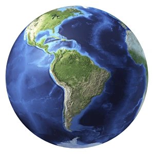 3D rendering of planet Earth, centered on South America 3D rendering of planet Earth, centered on South America