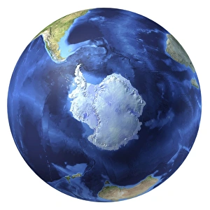3D rendering of planet Earth, centered on the South Pole 3D rendering of planet Earth, centered on the South Pole