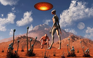 <b class=qtipBold><figcaption>Adam meeting an alien reptoid being</figcaption></b><br>Adam meeting an alien reptoid being.<br><em>© Mark Stevenson/Stocktrek Images</em> Adam meeting an alien reptoid being