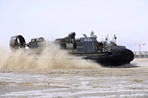 An air-cushion landing craft approaches the shore of Camp Al-Galail, Qatar An air-cushion landing craft approaches the shore of Camp Al-Galail, Qatar