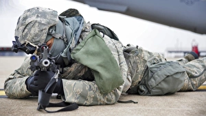 Airman provides security at Whiteman Air Force Base Airman provides security at Whiteman Air Force Base