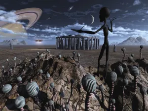 Flying Saucers Gallery: Alien explorers on an alien world