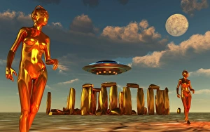 Flying Saucers Gallery: Alien interdimensional beings recharge their vehicles at Stonehenge