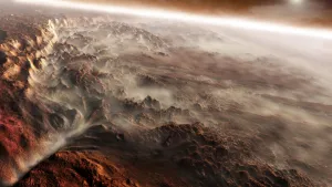 Valles Marineris Gallery: Aram Chaos, a crater shaped by catastrophic groundwater release, on the planet Mars