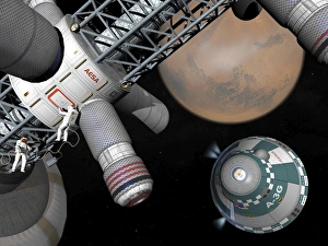 Artists concept of a future space exploration mission Artists concept of a future space exploration mission