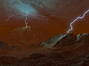 Artists concept of lightning in Venus clouds Artists concept of lightning in Venus clouds