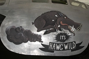 Artwork painted on the side of a B-29 Superfortress Artwork painted on the side of a B-29 Superfortress