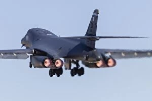 B 1 Lancer Gallery: A B-1B Lancer of the U.S. Air Force taking off from Nellis Air Force Base, Nevada