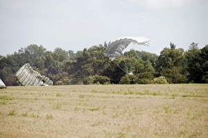 Belgian Paratroopers descending on the ground Belgian Paratroopers descending on the ground