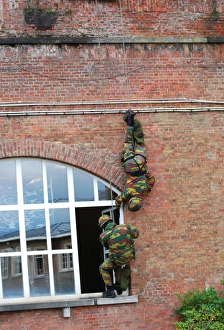 Belgian paratroopers rappelling in a hostage rescue training session Belgian paratroopers rappelling in a hostage rescue training session