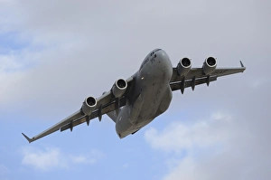 A Boeing C-17 Globemaster III taking off from Nellis Air Force Base A Boeing C-17 Globemaster III taking off from Nellis Air Force Base
