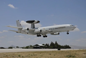 A Boeing E-3A AWACS of NATO landing at Konya Air Base, Turkey A Boeing E-3A AWACS of NATO landing at Konya Air Base, Turkey