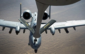A boom operator refuels an A-10 Thunderbolt II A boom operator refuels an A-10 Thunderbolt II