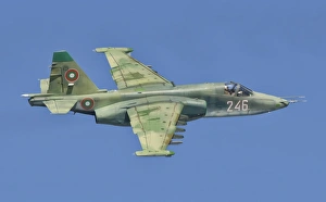 A Bulgarian Air Force Su-25 in flight over Bulgaria A Bulgarian Air Force Su-25 in flight over Bulgaria