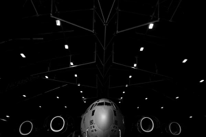 A C-17 Globemaster III sits in a hangar at McChord Field Air Force Base, Washington A C-17 Globemaster III sits in a hangar at McChord Field Air Force Base, Washington