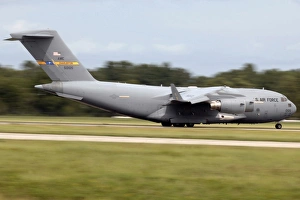 A C-17 takes off from Charleston Air Force Base, South Carolina A C-17 takes off from Charleston Air Force Base, South Carolina