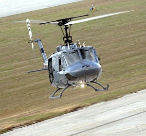 Captain pilots the TH-1H trainer helicopter with instructor pilot Captain pilots the TH-1H trainer helicopter with instructor pilot