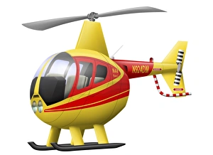 Cartoon illustration of a Robinson R44 Raven helicopter Cartoon illustration of a Robinson R44 Raven helicopter