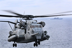 A CH-53E Super Stallion conducts flight operations A CH-53E Super Stallion conducts flight operations
