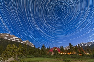 Circumpolar star trails over Banff National Park, Alberta, Canada Circumpolar star trails over Banff National Park, Alberta, Canada