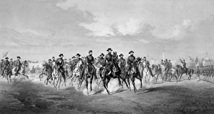 Civil War print of General Sherman and his Generals on horseback Civil War print of General Sherman and his Generals on horseback