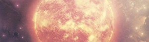 Close-up of an Animus Majoris solar system Sun and its planets Close-up of an Animus Majoris solar system Sun and its planets