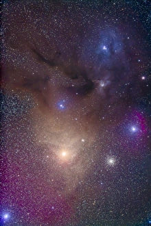 The colorful region around Antares in Scorpius and blue Rho Ophiuchi in Ophiuchus The colorful region around Antares in Scorpius and blue Rho Ophiuchi in Ophiuchus