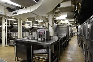 Commercial kitchen aboard battleship USS Missouri, Pearl Harbor, Oahu, Hawaii